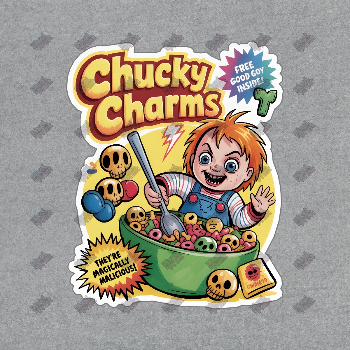 Chucky Charms Cereal Box Sign Playful Horror Decor Magically #19060