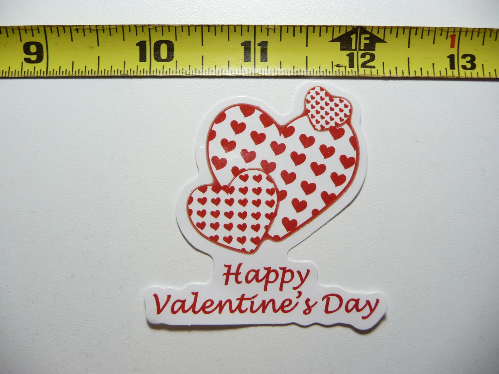 HAPPY VALENTINES DAY 3 HEARTS MINI SMALL STICKER DECAL MOM DAD SON DAUGHTER