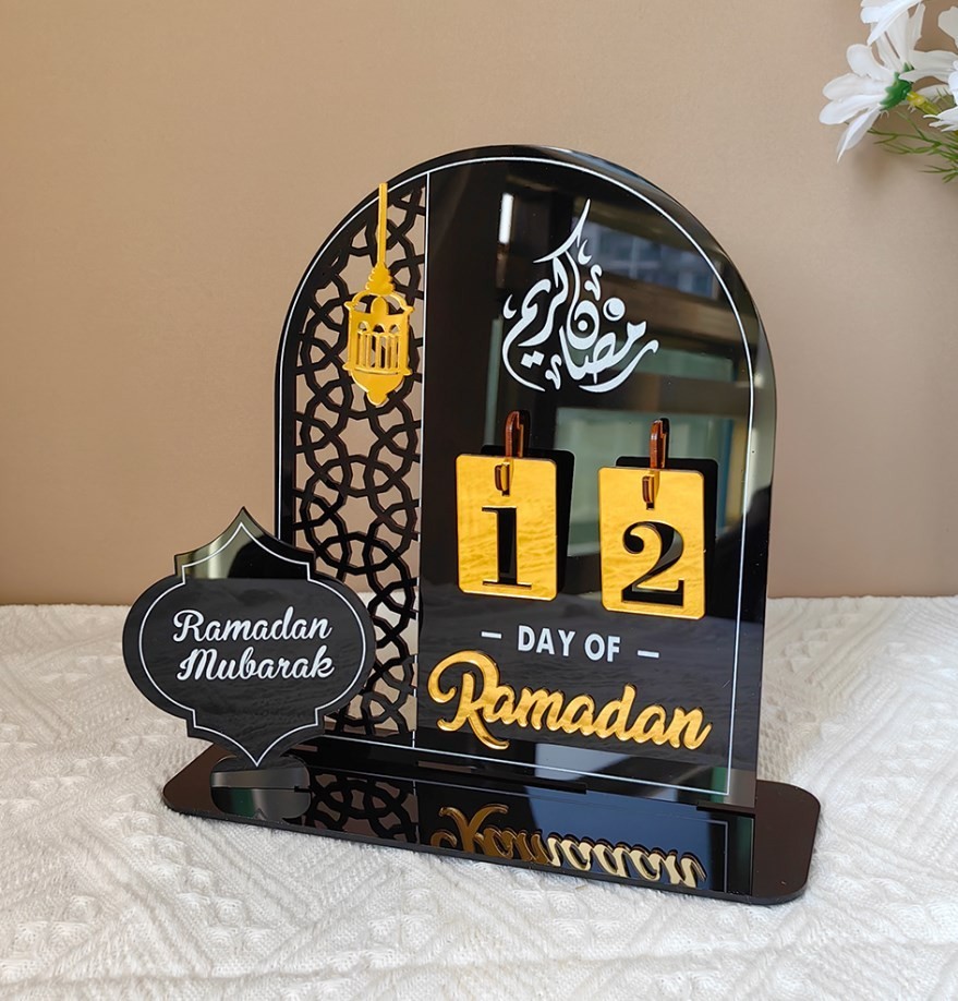 Reflective Acrylic Mirror Calendar with 3D Numbers for Home Organization