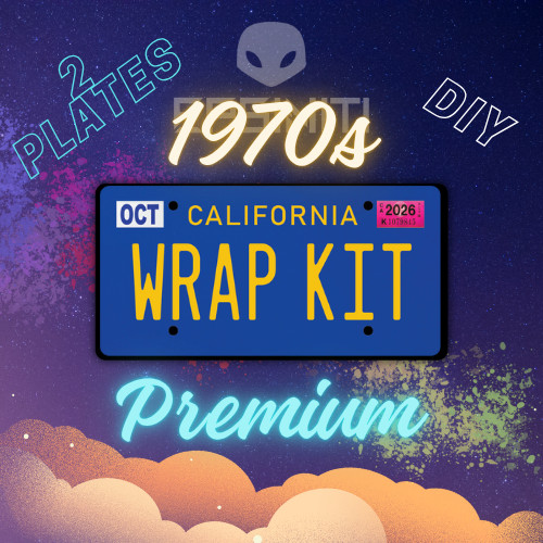 70s Matte Dark Blue California Plate Wrap DIY Kit