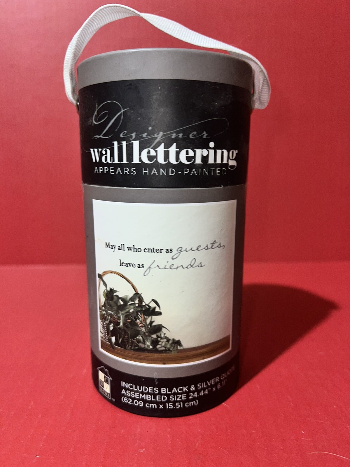 Designer Adhesive Wall Lettering Quote May all who Enter as Guests Leave Friends