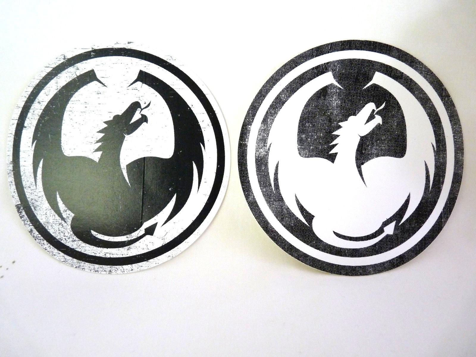 DRAGON ALLIANCE STREET DRAGON DECALS STICKERS 4.25" ROUND BLACK OR WHITE