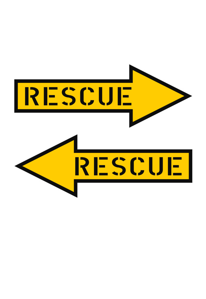 RESCUE ARROW (2X) MILITARY AIRCRAFT Vinyl Window Decal Sticker 3.5" x 1.25"