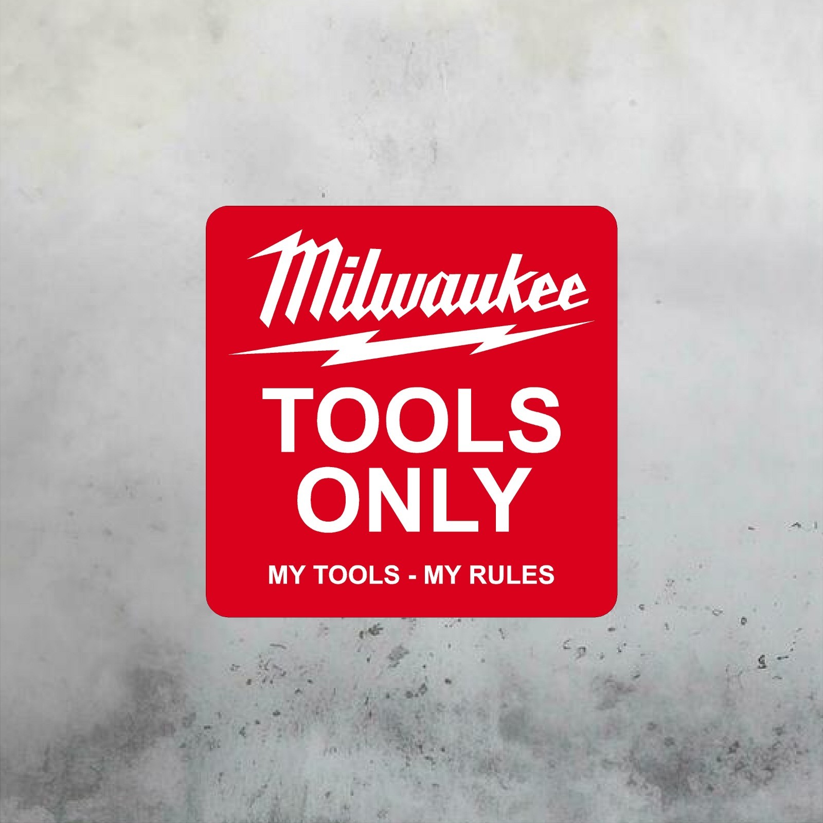 MILWAUKEE TOOLS Aluminum Sign 18in x 18in – Mancave Garage Shop Wall Art Sign