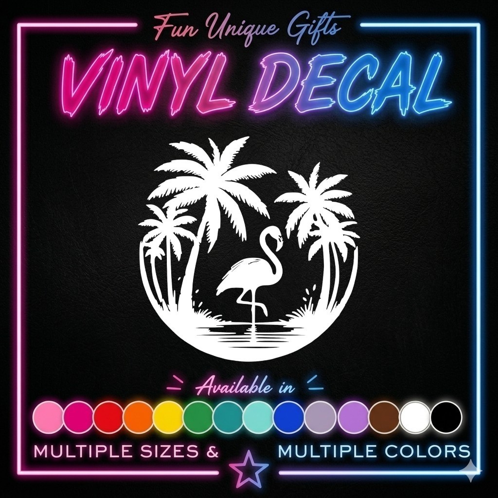 Flamingo Vinyl Decal Sticker -Multiple Colors & Sizes- FREE SHIPPING