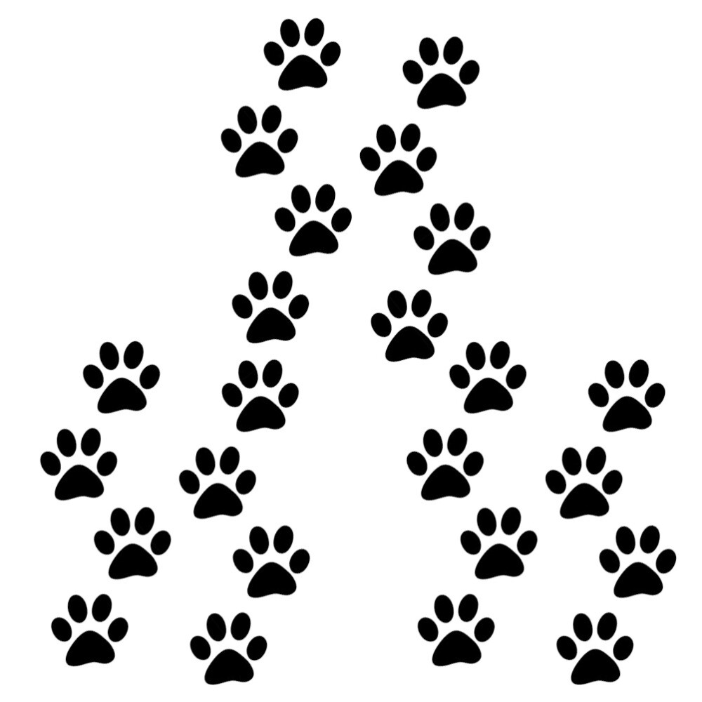 24Pcs Cat Footprint Decal Auto Body Sticker Car Body Sticker Window Decal