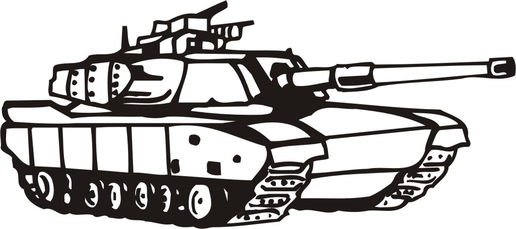 Abrams Tank Military 1 Color Window Wall Vinyl Decal Sticker Printed