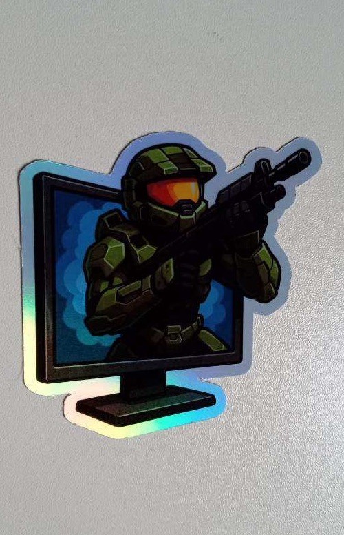Halo Master Chief Holographic Waterproof Vinyl 3inch Sticker