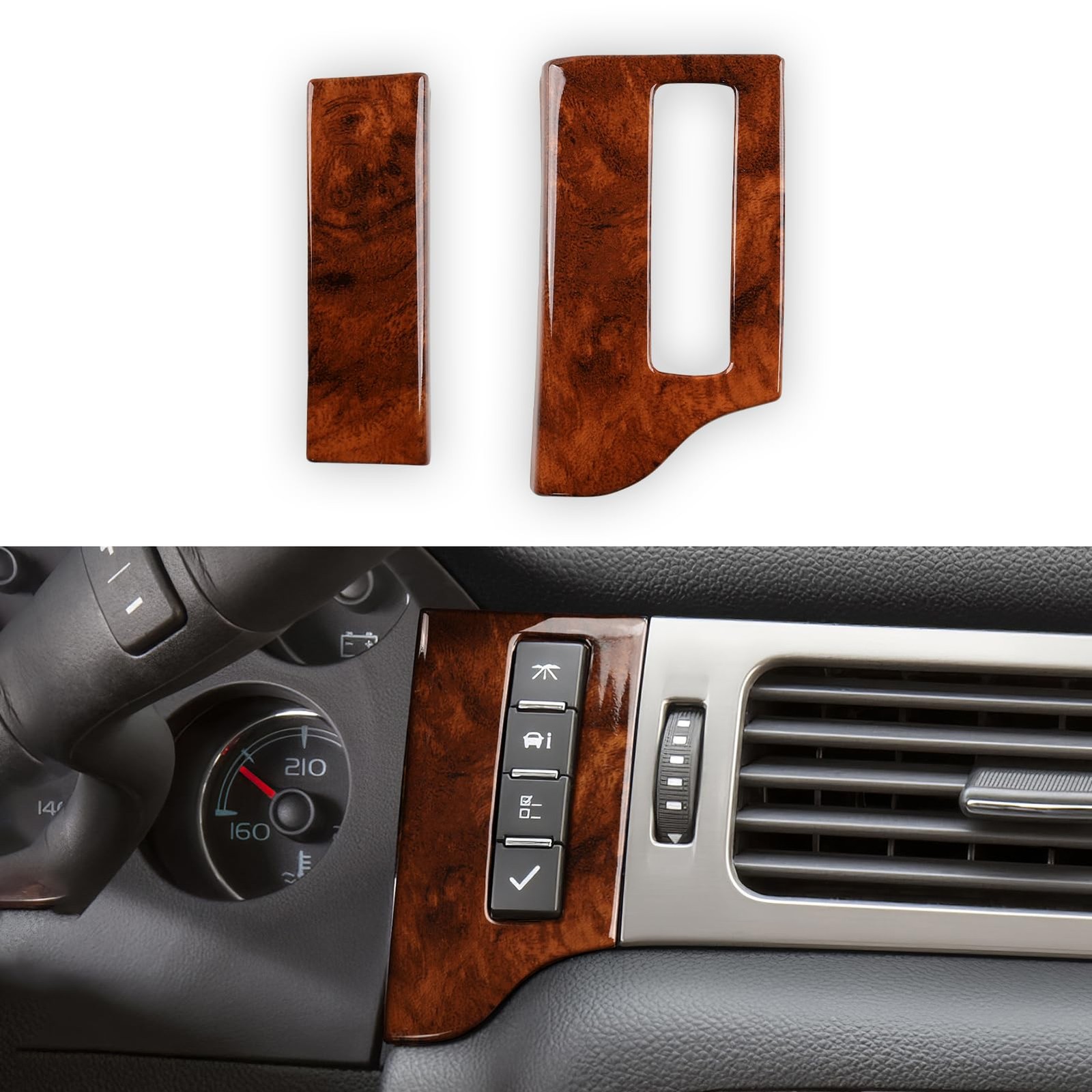 Car Dash Trim Panel Decal Wood Grain Stickers for Silverado Tahoe GMC Sierra