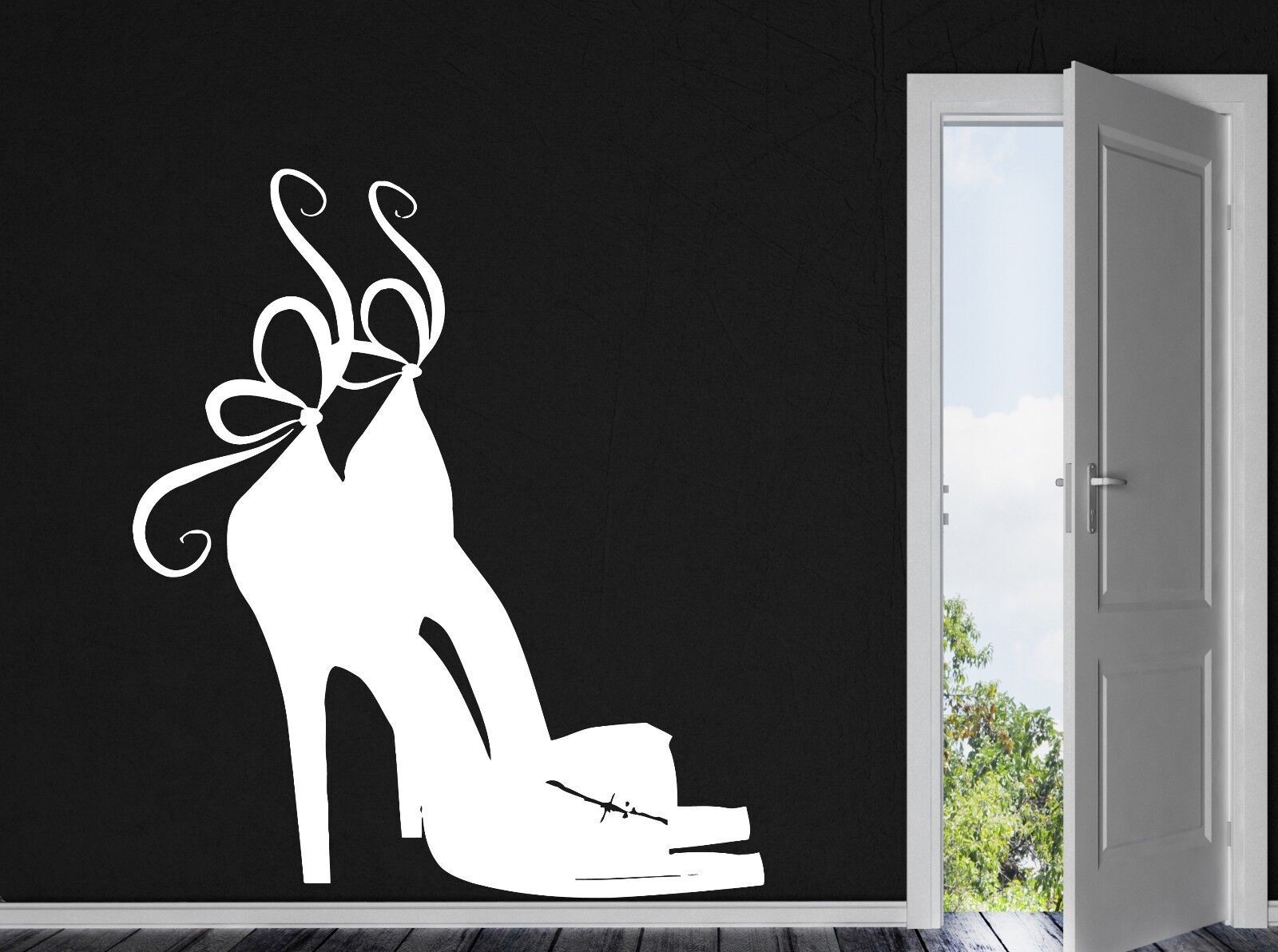 Vinyl Decal Wall Sticker Stilettos Beautiful Female High Heel Shoes Bow (n152)