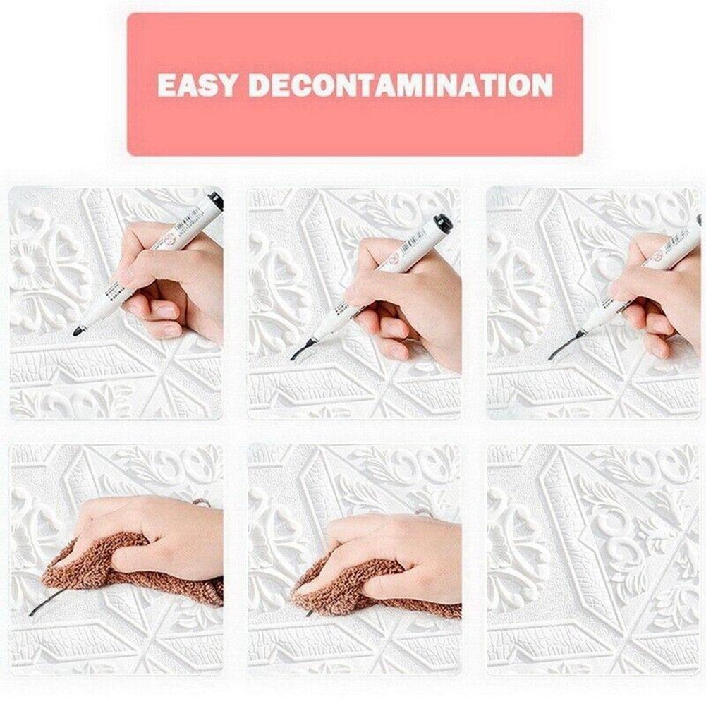 10pcs 3D for TILE Brick Wall Sticker Waterproof Foam Panel Wallpapers