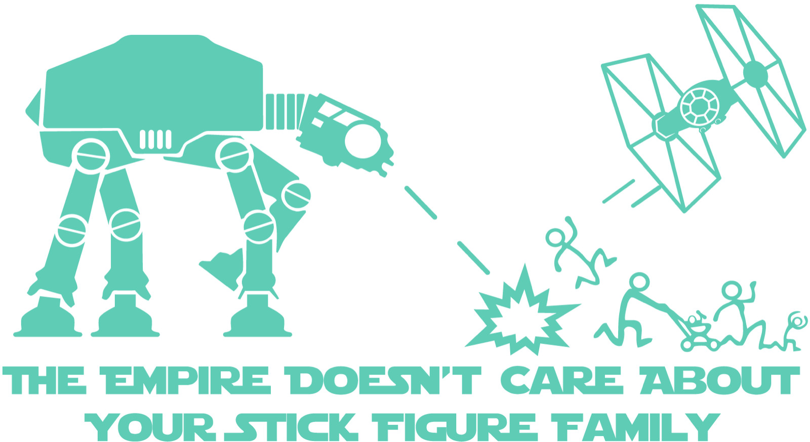 Empire Doesn't Care About Your Stick Figure Family Die Cut Vinyl Decal Made USA