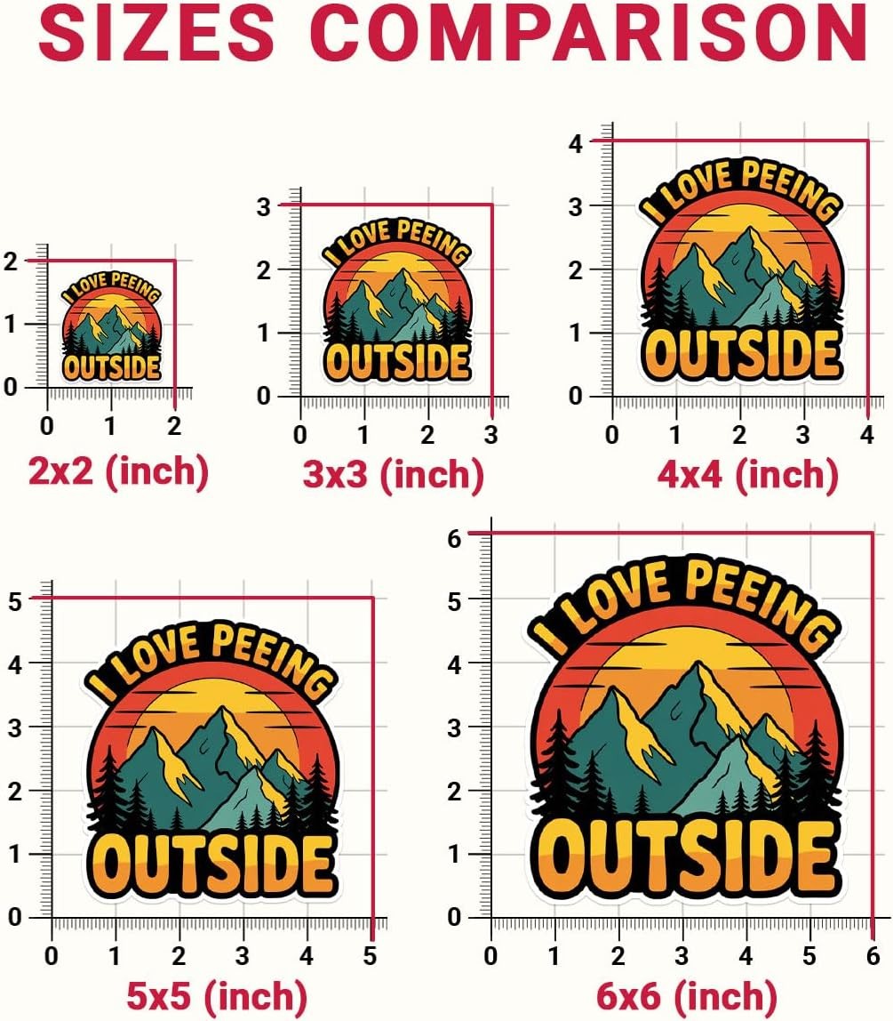 3Pcs I Love Peeing Outside Sticker Funny Nature Outdoor Adventure Gift for Campi