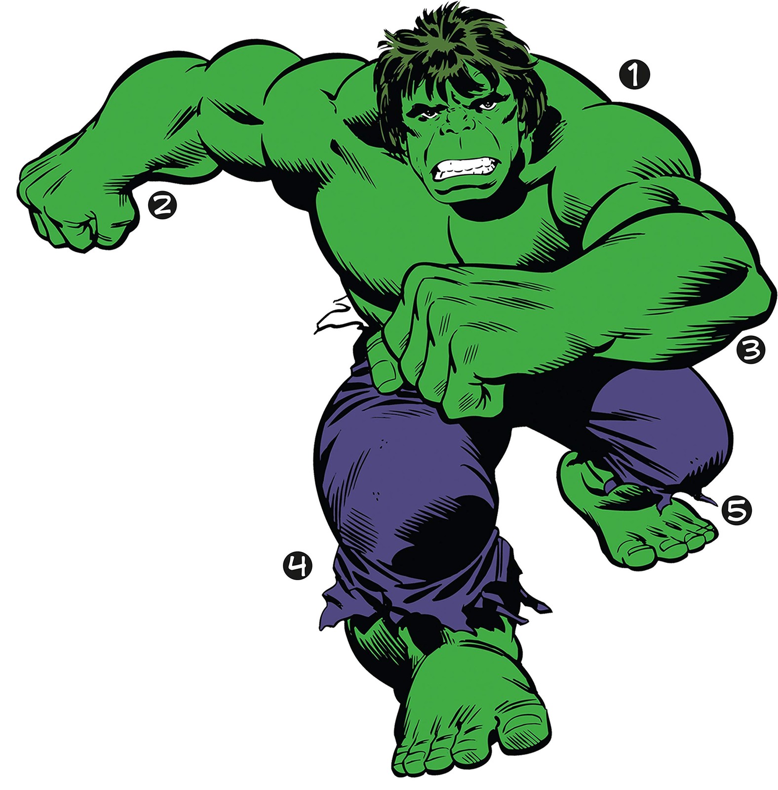 RMK3242GM Marvel Green Hulk Comic Giant Peel and Stick Wall Decals