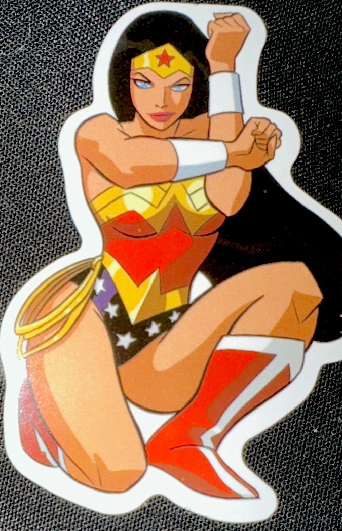 WONDER WOMAN STICKER✨💫⭐️💋⭐️💫✨3” X 2”✨GLOSSY✨SEXY✨AWESOME✨❤️💛💙✨🌟💫