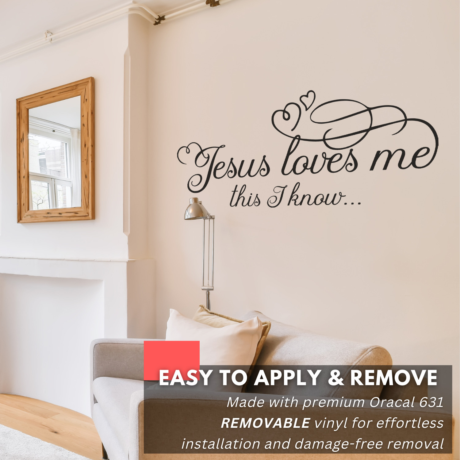Jesus Loves Me Religious Christian Inspirational Wall Decal Sticker Quote