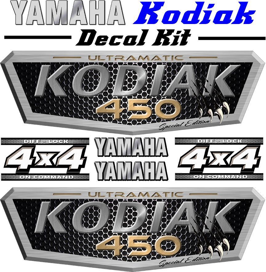Yamaha Kodiak 400 450 700 4×4 Waterproof OEM ATV TANK SIDE PLASTIC DECAL KIT