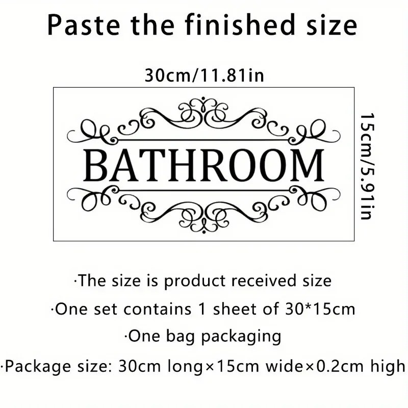 Waterproof Bathroom Wall Sticker PVC Home Decor Wall Door Decoration Decal