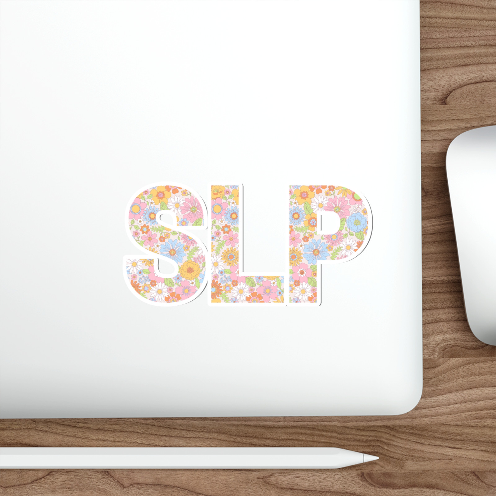 Retro Pastel Floral SLP Sticker Gift, Cute Speech Pathologist Sticker Grad Gift