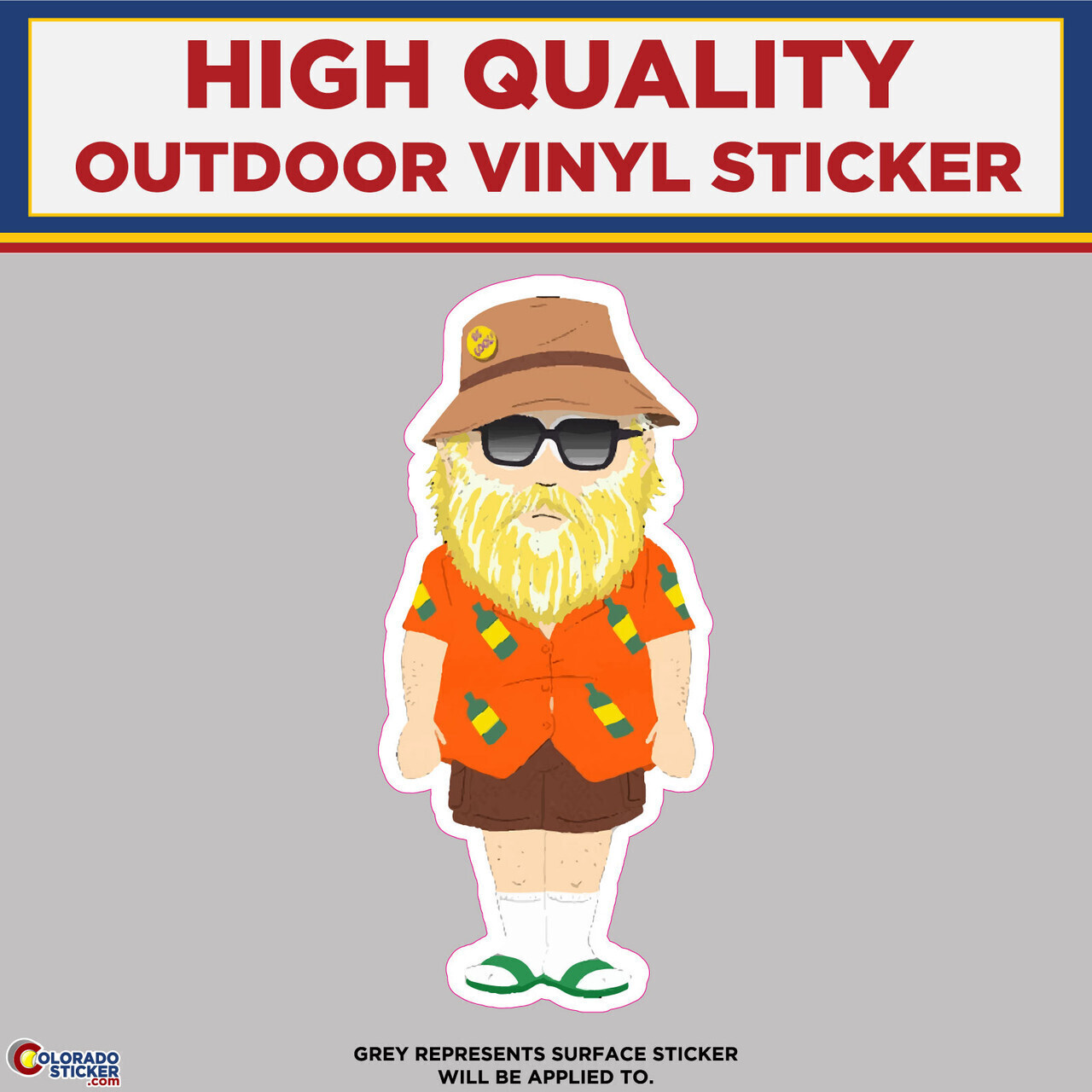 Adult Kenny McCormick From South Park, High Quality Vinyl Stickers