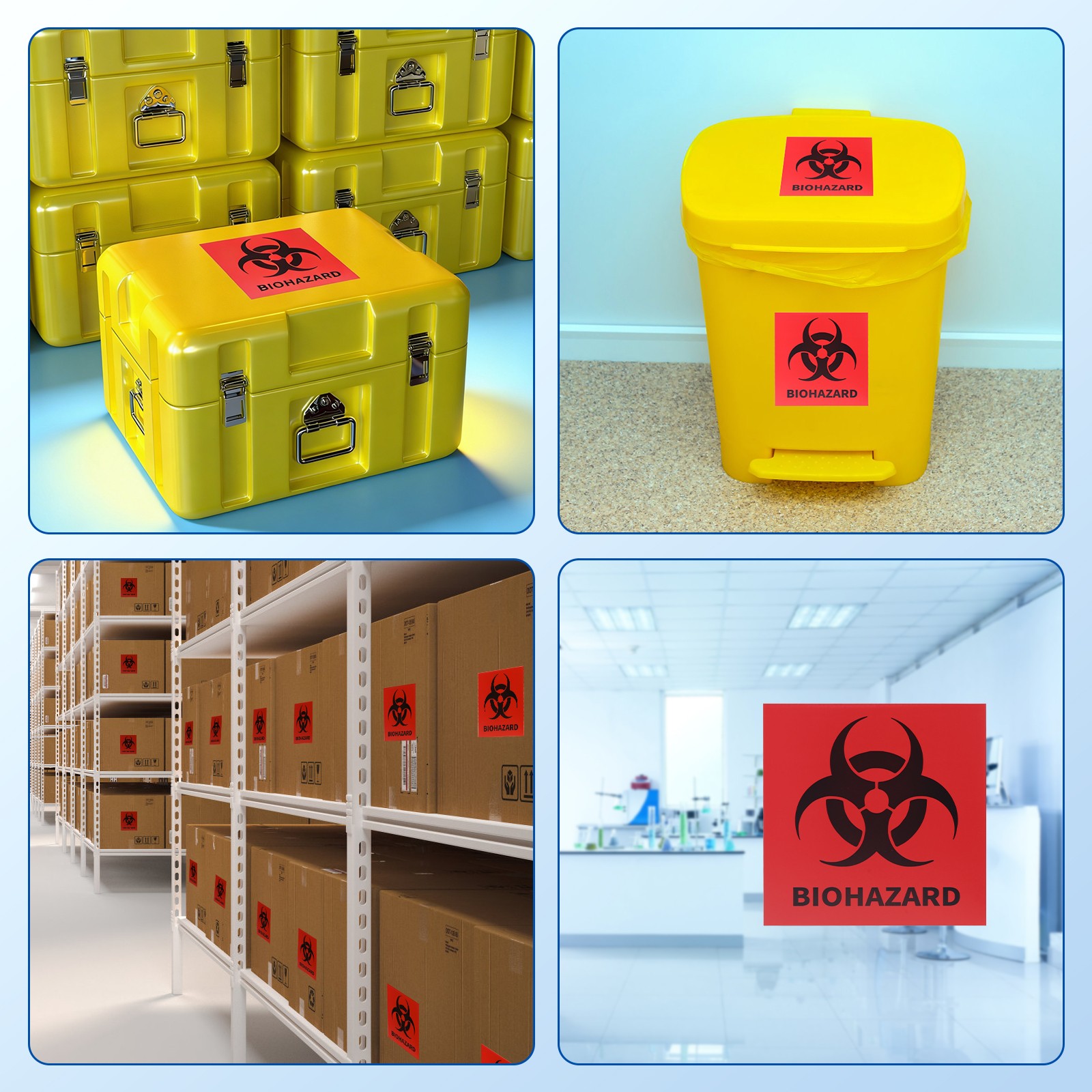 4" – 6" BIOHAZARD WARNING Decal Vinyl Sticker Logo & Label Pick SIZE & BAG