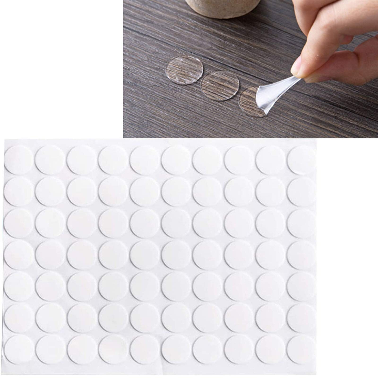 0.8" Round Traceless Stickers Adhesive Transparent Double-sided Tape Fixed Clear