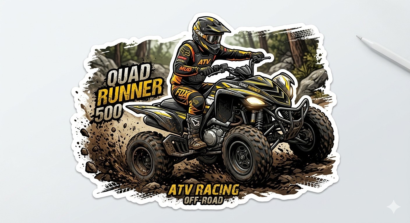 Quad Runner 500 Sticker Decal Phone Laptop