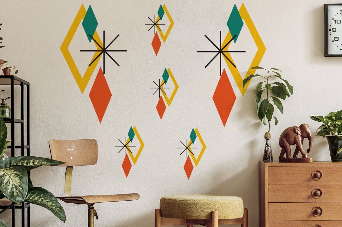 Modern Midcentury Minimalist Wall Decal