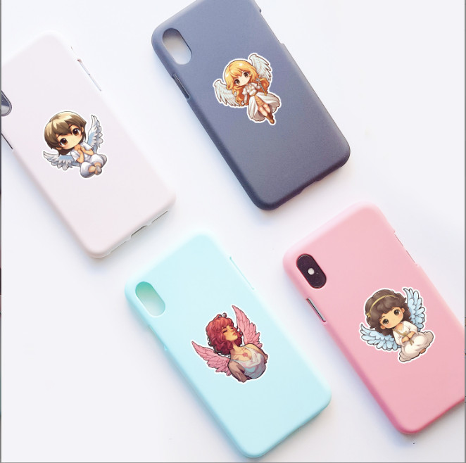 50 Pcs Stickers Cute Angels Laptop Luggage Graffiti Fridge Phone Car Vinyl