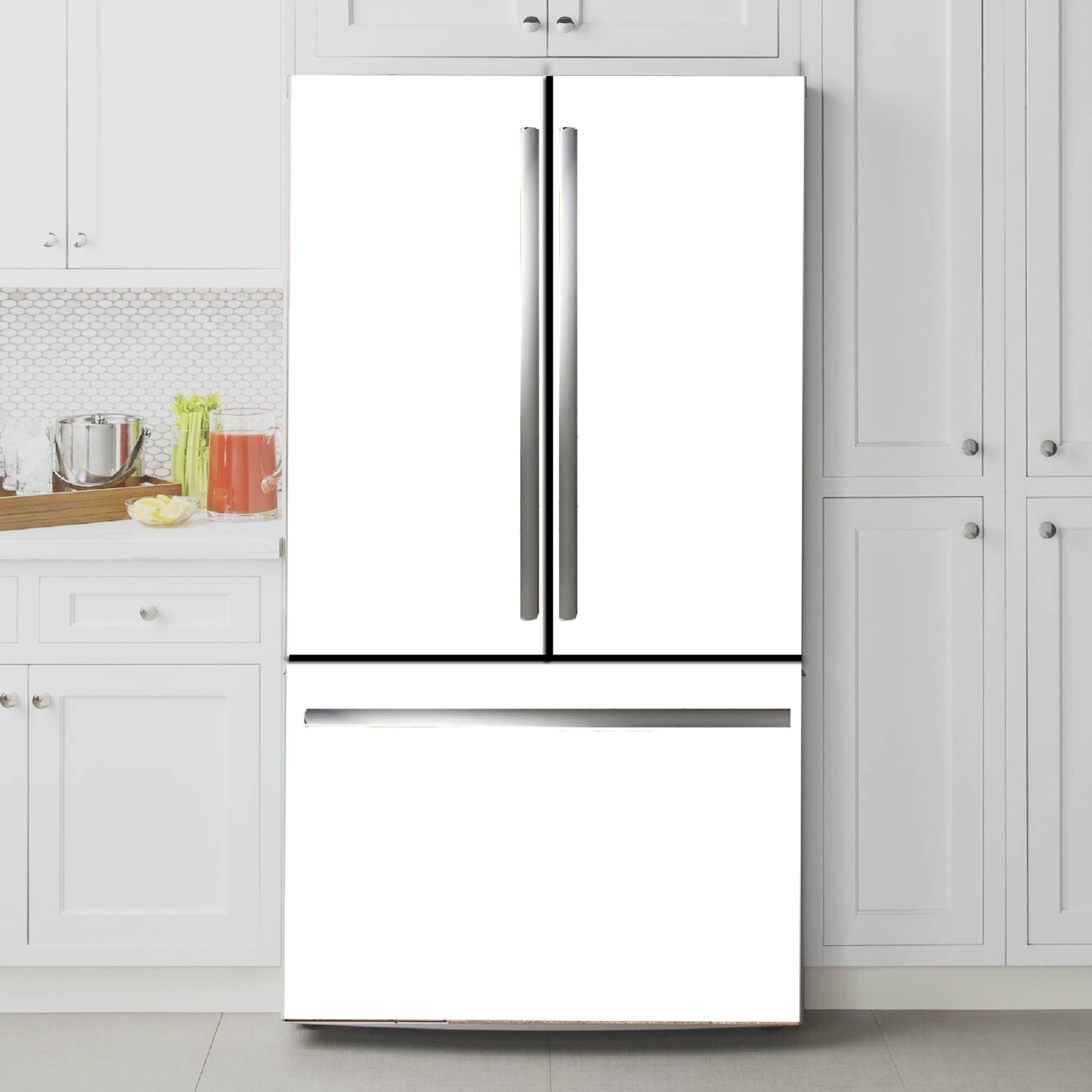 White Fridge Wrap Refrigerator Skin Vinyl Cover