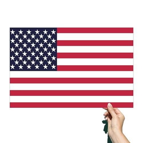 American Flag Vinyl Sticker – Waterproof & UV-Coated 16″×10″ Decal for Car,