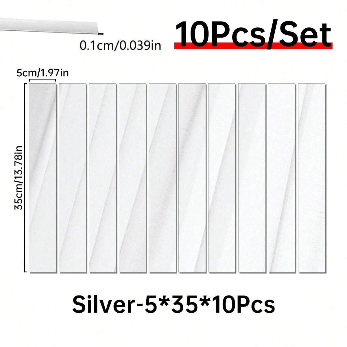 20Pcs Strip Acrylic Mirror Stickers Self Adhesive Home Wall Decoration