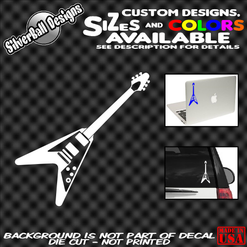 Flying V Guitar Custom Vinyl sticker Fender Laptop Car Window Gibson ESP Metal