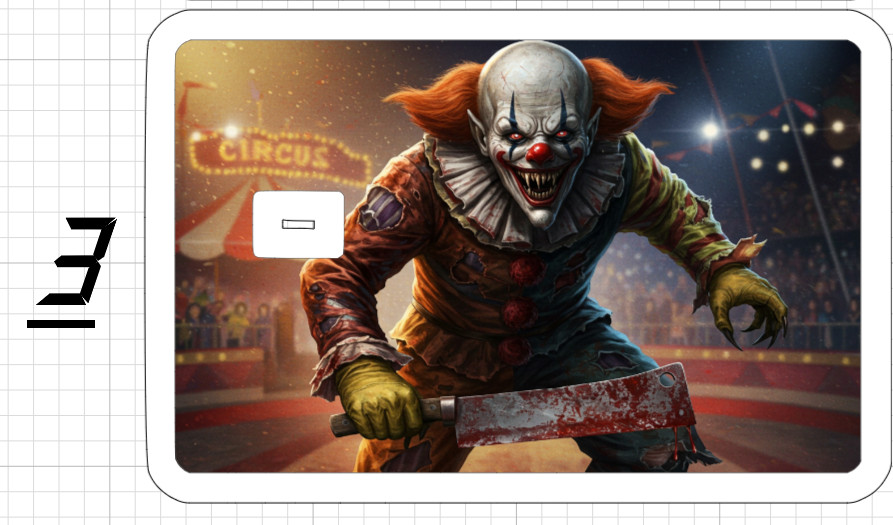 Killer Clown Credit Debit ATM Card Skin Sticker Circus Demon Evil Ghost Knife US