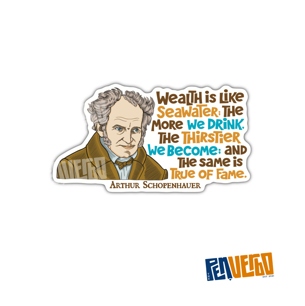 Arthur Schopenhauer Quote Sticker 2pc | Wealth Is | Motivational Sticker | PI562