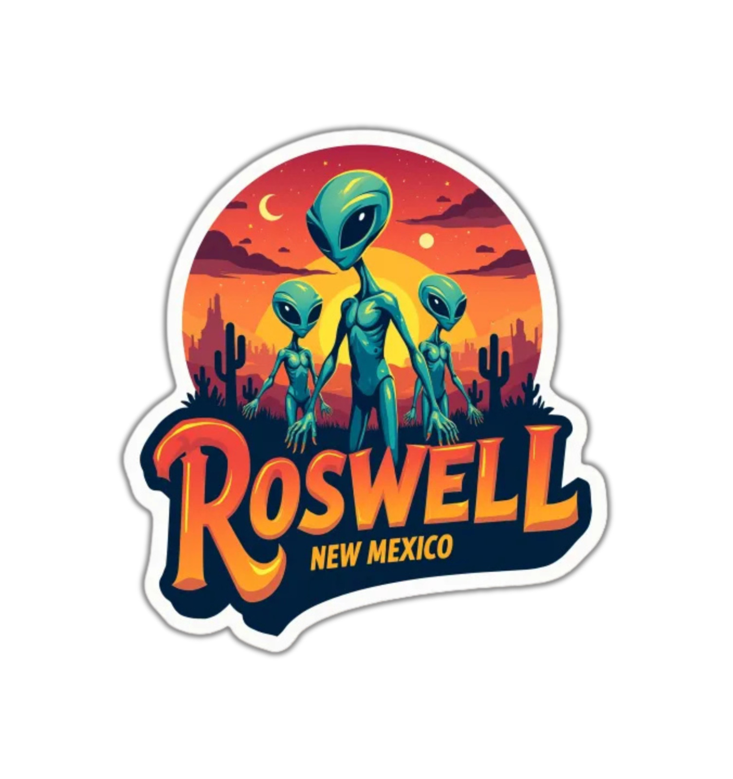 Roswell New Mexico Fridge Magnet or Laptop Sticker