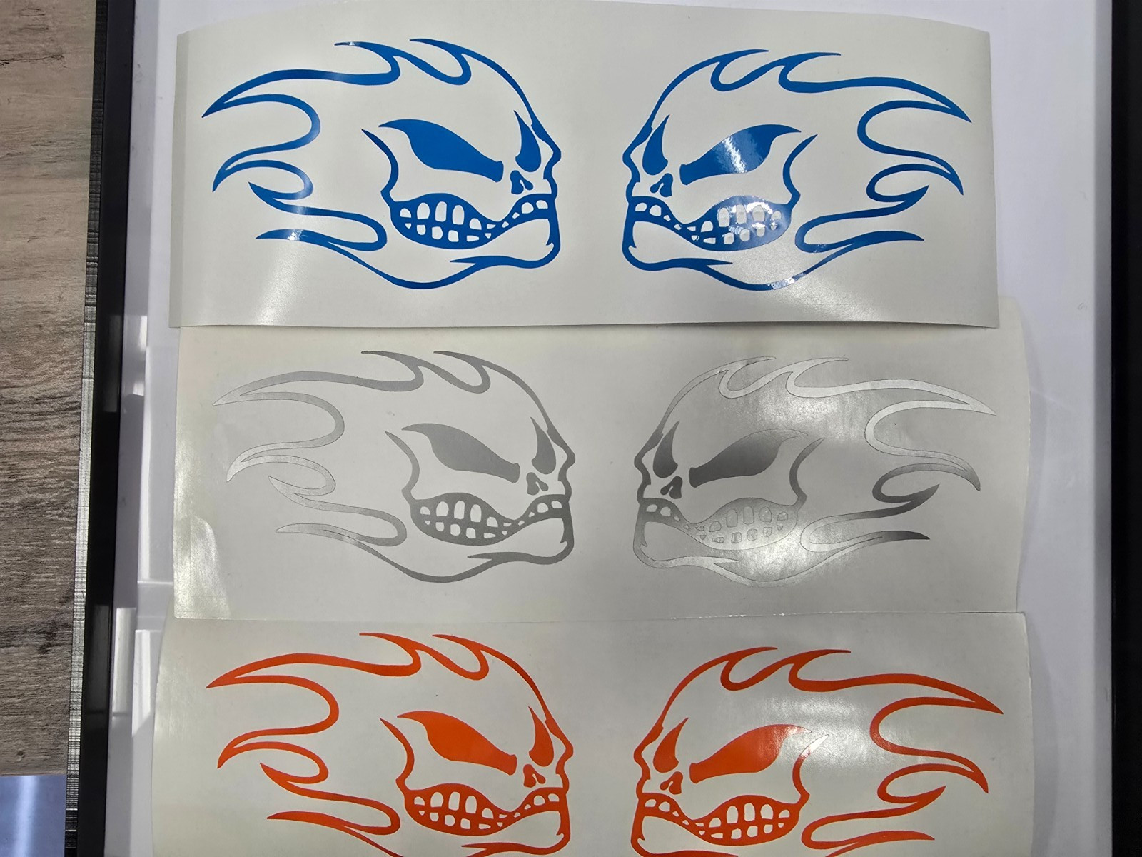 No Fear Flame Skull set 4" X 3" Vinyl Decal Sticker No Fear