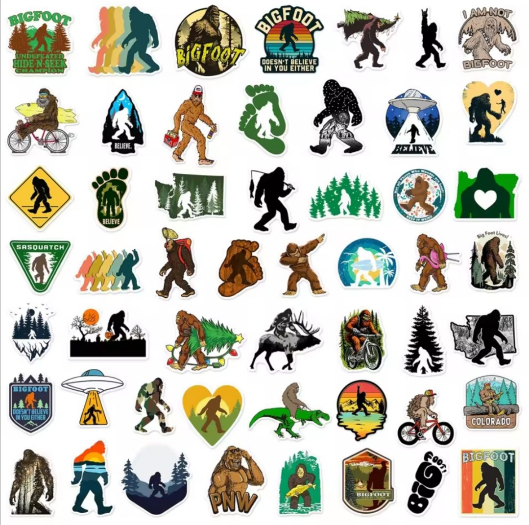 10 PCS Bigfoot Sasquatch Yeti 2 Stickers BRAND NEW