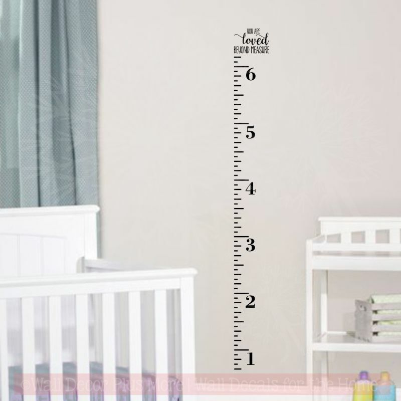 Height Ruler Growth Chart Wall Decal Loved Beyond Measure Art Stickers Opt 1