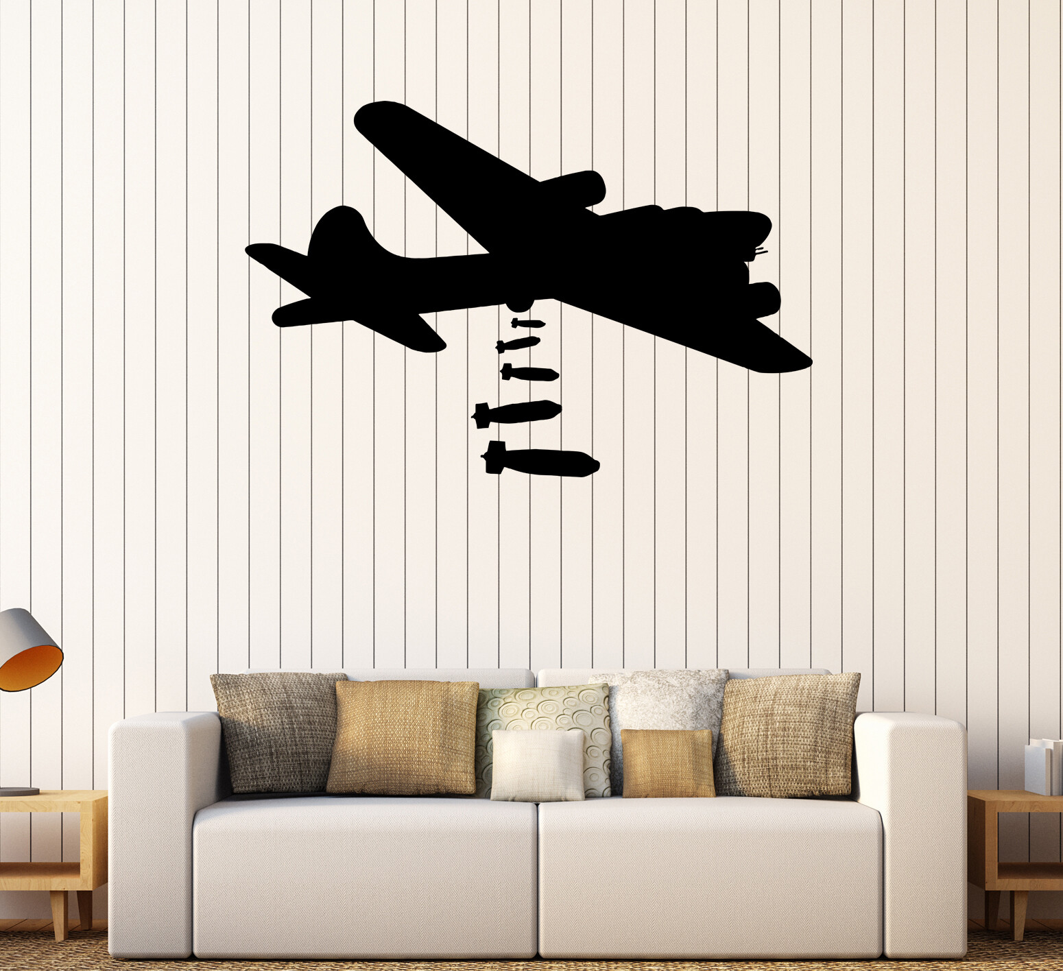 Wall Decal Airplane Military Bomber Fighter Vinyl Sticker (ed2155)