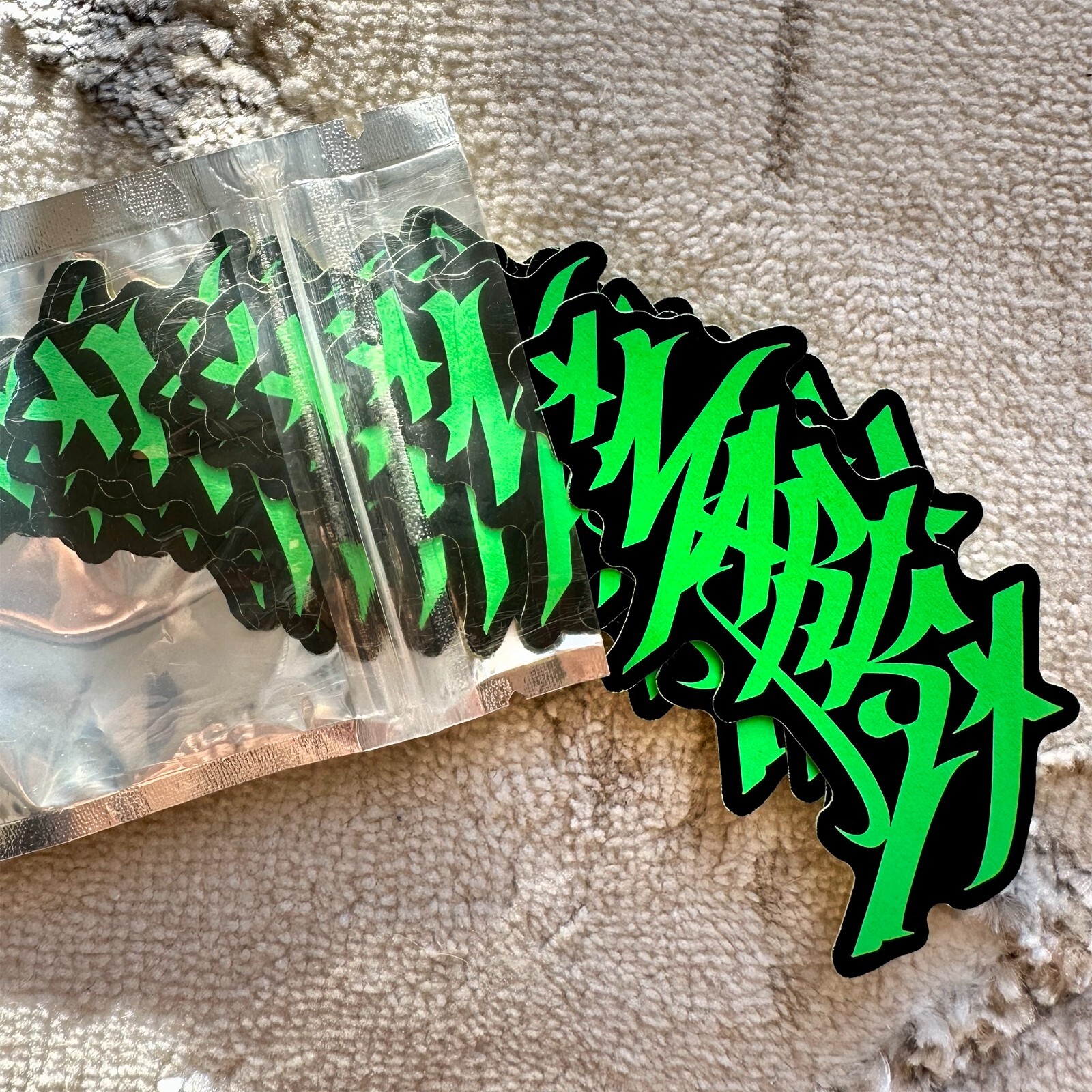 Neon Name Sticker Pack : MARK | for school or Office | graffiti | Calligraphy