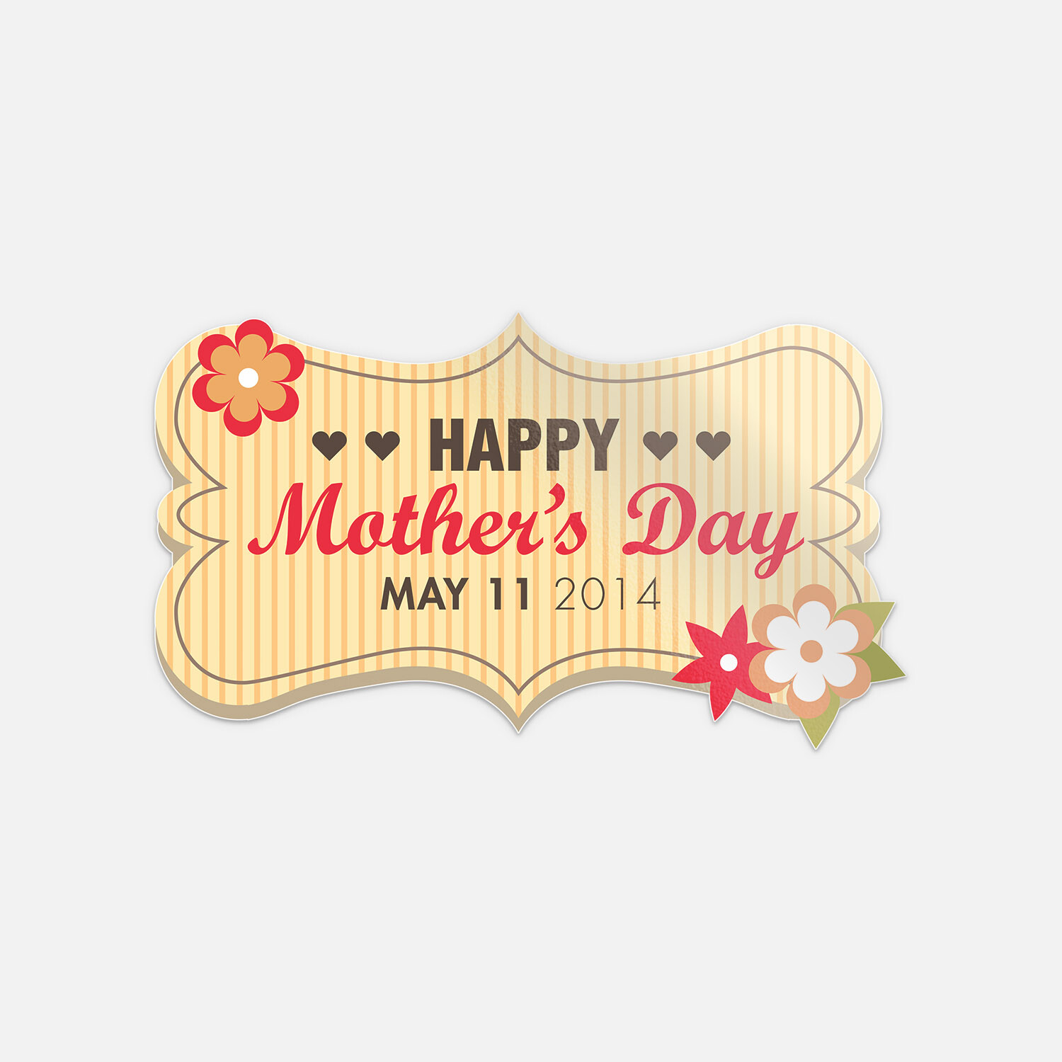 Happy Mothers Day Flower Vinyl Sticker Decal