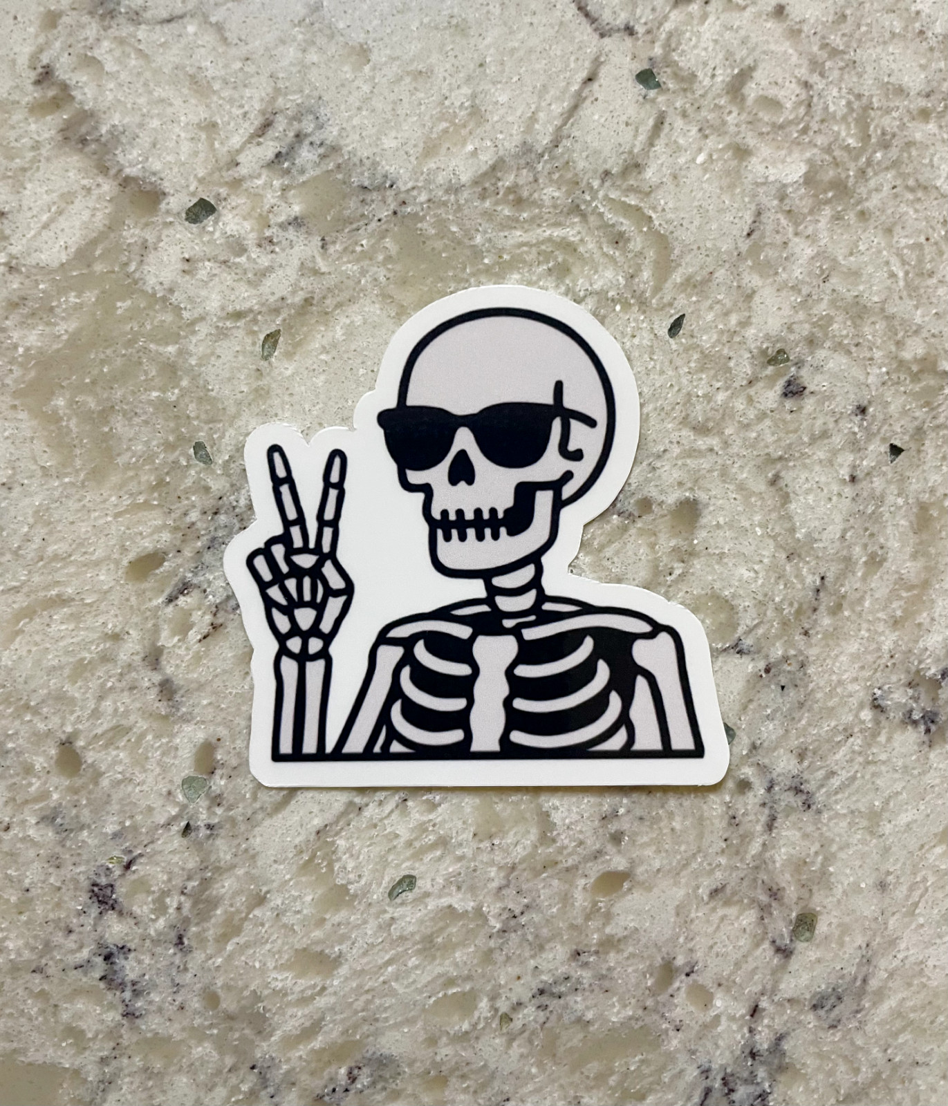 Skeleton Peace Sign Sticker l Gloss or Holographic Laminate l Waterproof Decal