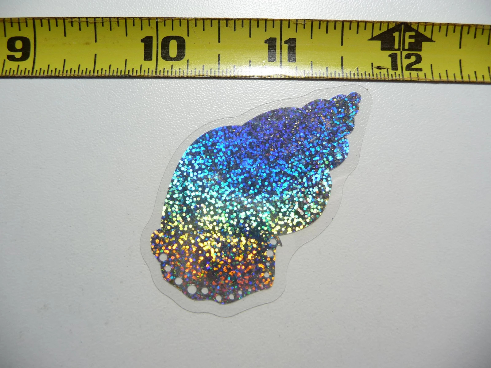 HOLOGRAPHIC CONCH SHELL SMALL STICKER DECAL OCEAN SEA LIFE SPARKLE