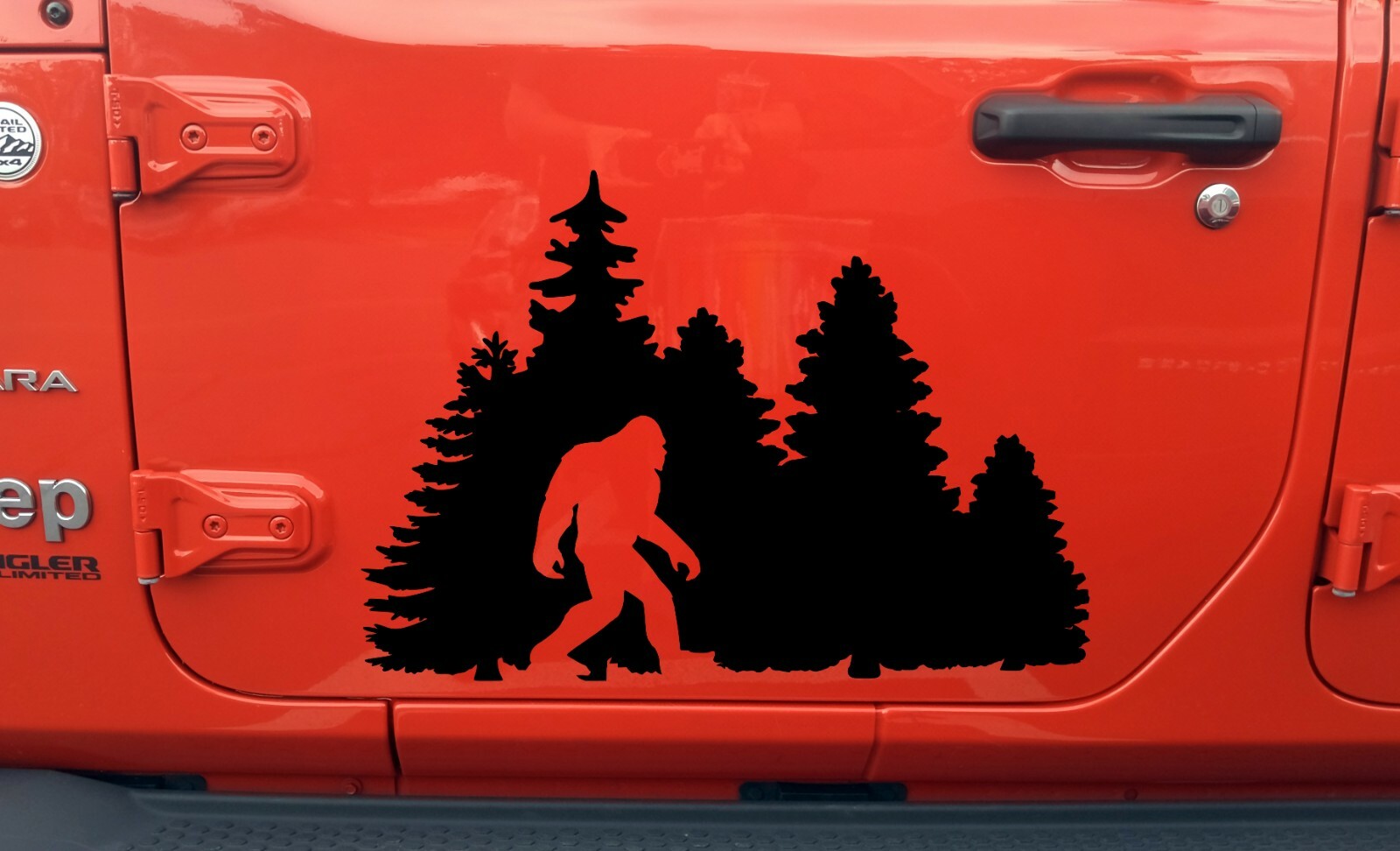 Bigfoot in Trees Vinyl Decal V11 – Sasquatch Forest Line PNW – Die Cut Sticker