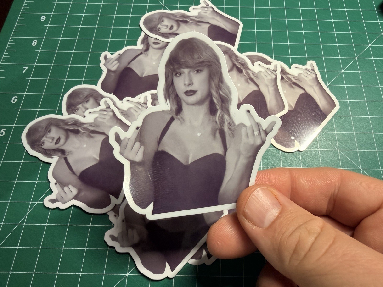 Taylor Swift Middle Finger – Laminated Vinyl Sticker -3"x3"