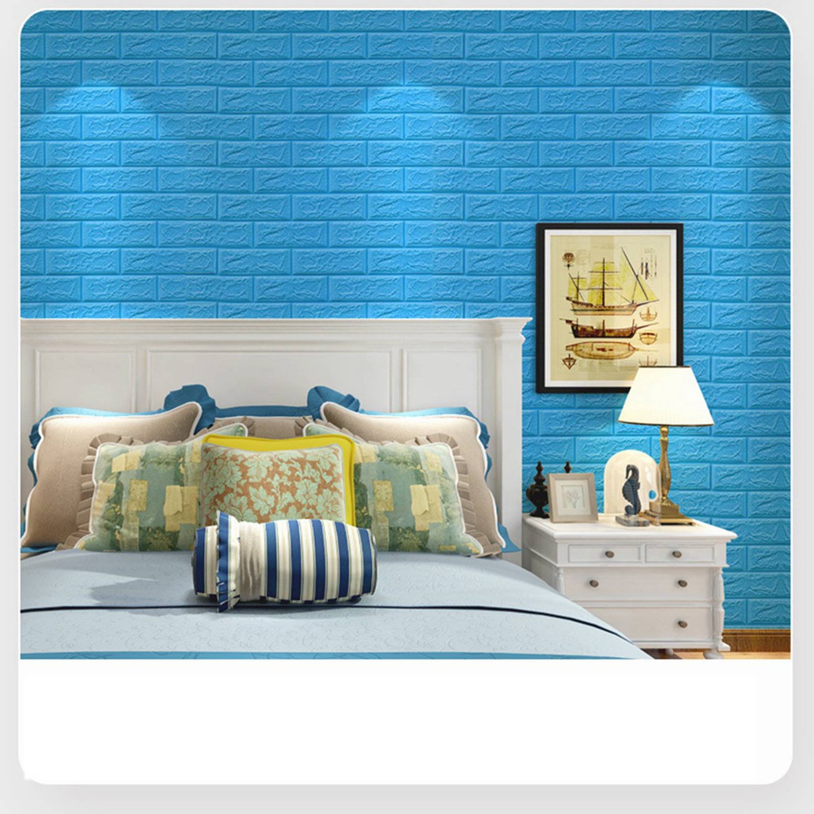 30Pcs Self-Adhesive 3D Brick Sticker DIY Foam Room Kitchen Roof Ceiling3681
