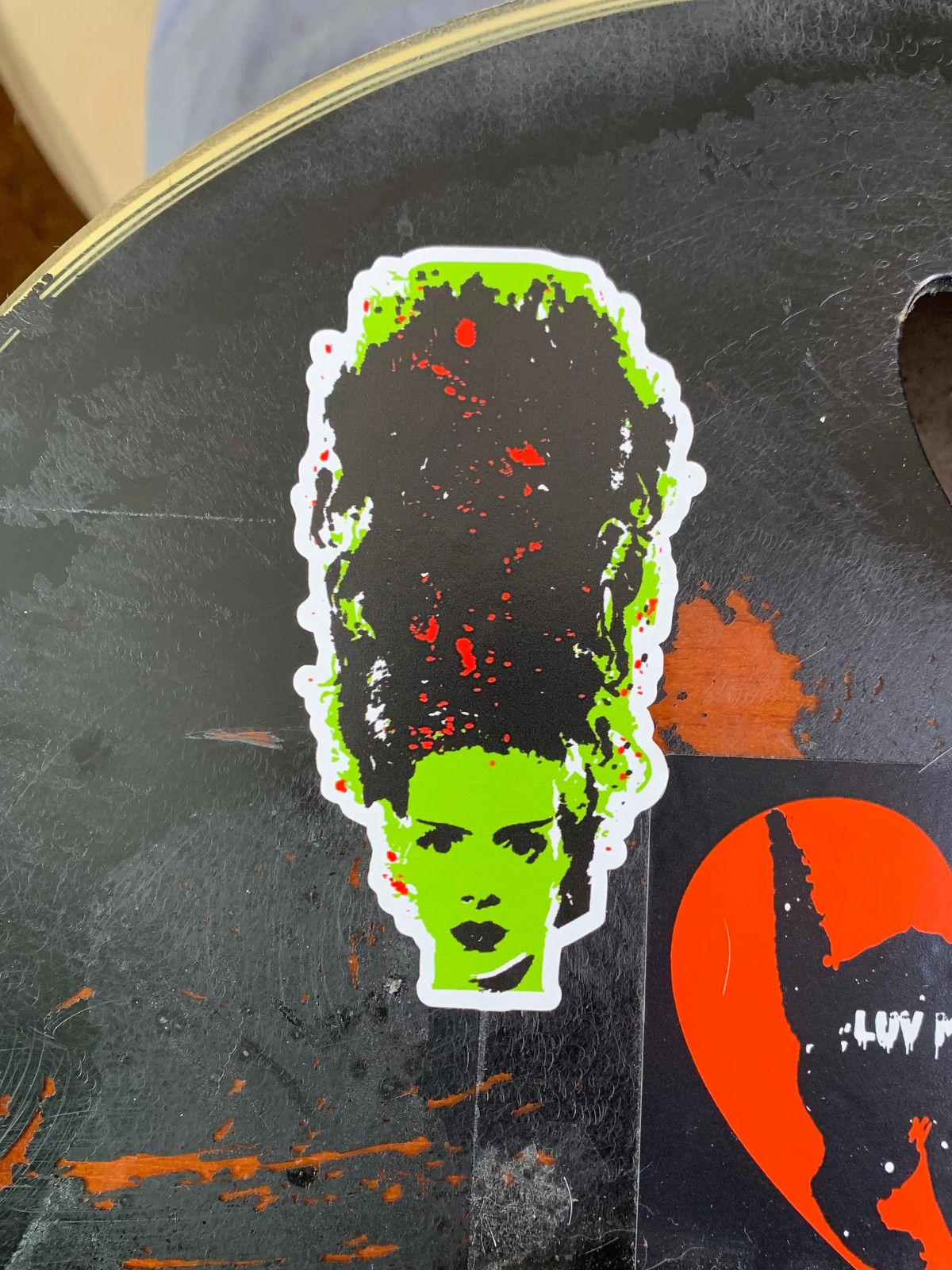 Bride of Frankenstein Sticker -Horror Monster / Goth / lowbrow 1.75in X 3.75in
