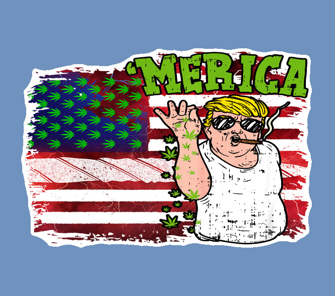 Trump Weed Merica Stoner Vinyl Decal Sticker Weed yeti Stoner Gift 420 Cannabis