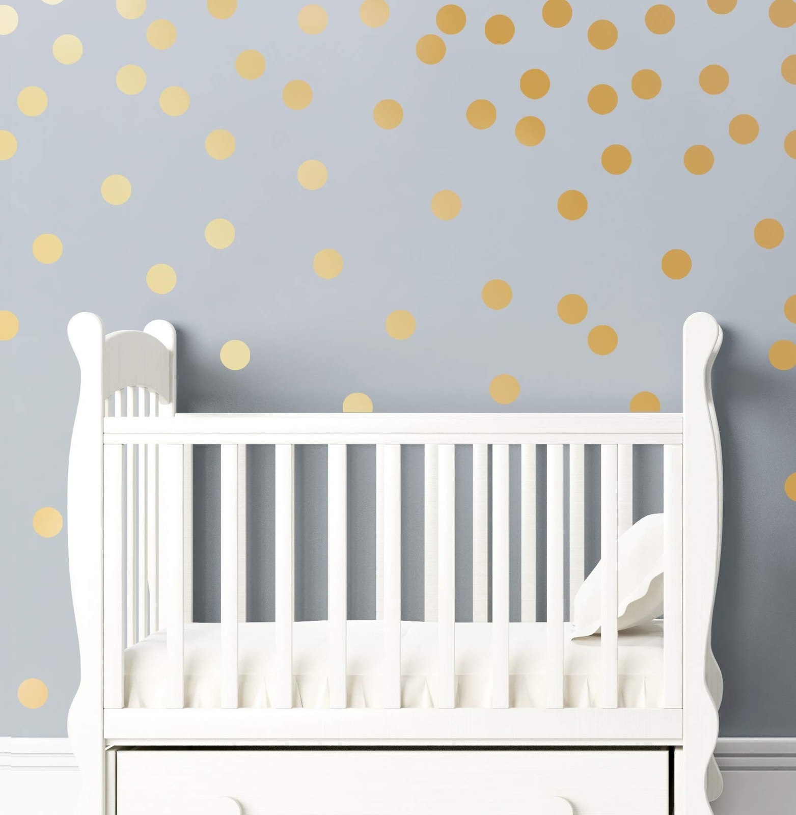 Paper Riot Co. Peel-and-Stick 2" Metallic Matte Gold Dot Vinyl Wall Decal Set…